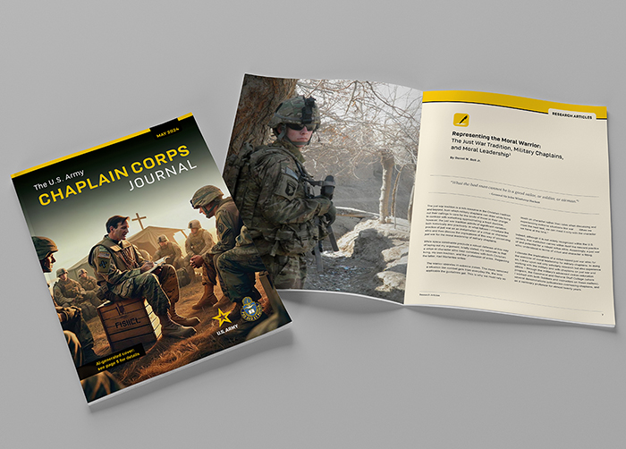 US Army Chaplain Corps Journal cover and inside spread